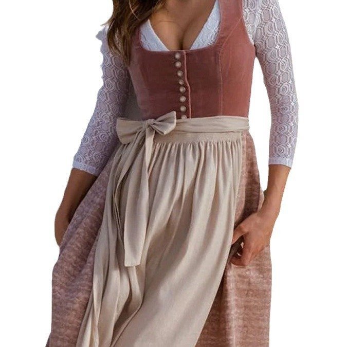 Brick Red Woman Square-neck Slim-fit Bow Dress