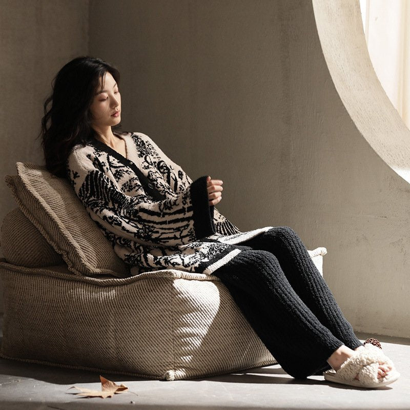 Casual Fleece-lined Loungewear Two-piece Suit