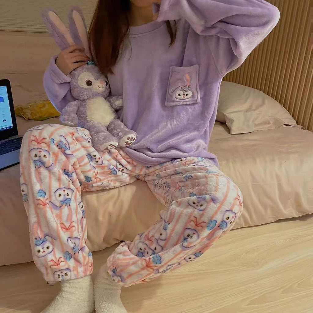 Autumn And Winter New Flannel Thickened Cute Loungewear