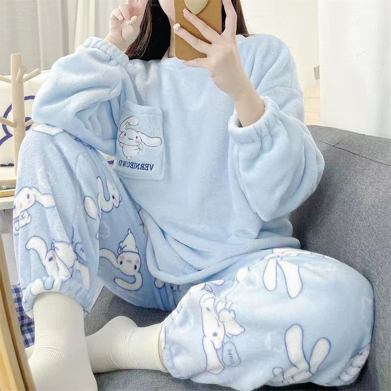 Autumn And Winter New Flannel Thickened Cute Loungewear